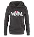Comedy Shirts - MOM. Minnie - Damen Hoodie - Schwarz / Weiss-Pink Gr. L