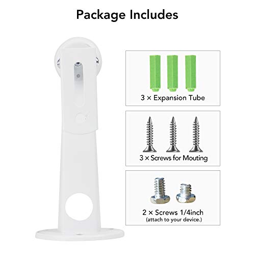 Mini Projector Wall Mount for CCTV Security Cameras - White - Load Capacity 11 lbs - 7.8 inch Length - 360° Rotation