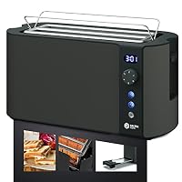 Balter Toaster 4 Scheiben, Langschlitz, Edelstahl, Brötchenaufsatz, LCD Display mit Restzeitanzeige, Auftaufunktion, Brotzentrierung, Krümelschublade, TS-04-LCD, Farbe: Grau – Ansicht 7