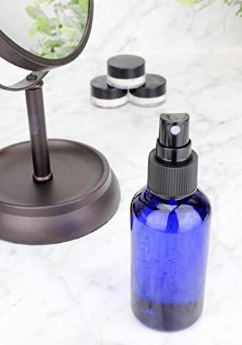 Cornucopia Brands 4Oz Blue Plastic Fine Mist Spray Bottles (12-Pack W/ Black Sprayers); Bpa-Free Plastic Spritzer Bottles, Labels Included; Pet #1 Plastic Bottles #TOP5