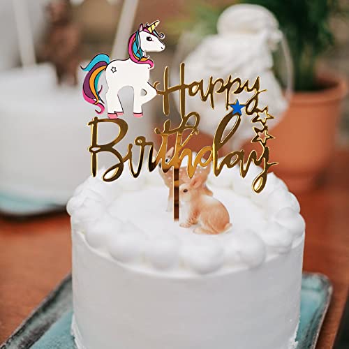 Unicorn Happy Birthday Cake Topper Unicorn Party Cake Topper Birthday Unicorn Cake Decoration #TOP4