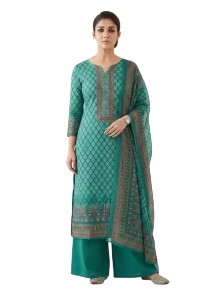 Women’s Unstitched Salwar Suit Material with Silk Printed Top, Santoon Bottom & Digital Print Silk Dupatta | Designer Ethnic Dress Material-image-8