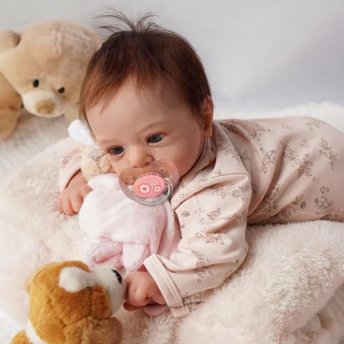 Muñeca bebé reborn realista 19 pulgadas cuerpo de tela miniatura 1
