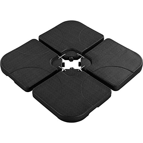 Topeakmart 4-Piece,120LB Offset Umbrella Base Water&Sand Filled Umbrella Base for Cantilever Offset Patio Umbrella, Black