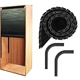 LXLZYXSF Kitchen Cabinet Tambour Door Kit, Roll Up Wardrobe Doors Retractable Pull-Down Sliding Folding Door for Pantry Office Cupboards(Black,61x61cm(24x24in))