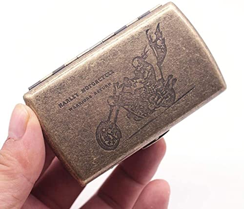 LXFENG Caja de Cigarrillos Pure Cobre Personalizado Retro Hombres portátil Caja de Cigarrillo de Metal Can Holder 12 Regalo Cover