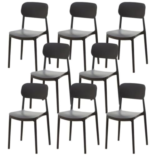 Image of Dream Furnishing - Set of 8 Stackable Dinning Chairs for Home Cafe Office Hotel for Indoor and Outdoor Patio (Black Set 8)