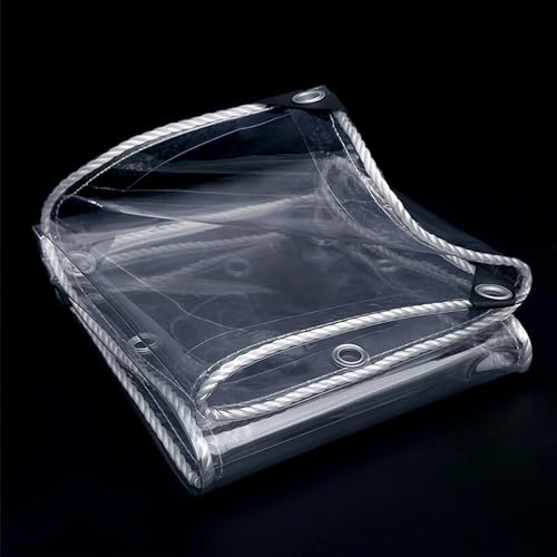 YiHYSj Transparente Plane Mit Ösen 650 g/m² wasserdichte Durchsichtig Abdeckplane PVC 0.55mm Für Draußen Zelt Garten Gewächshaus Pet Hutch Dach Carports Pavillons (2x4m)