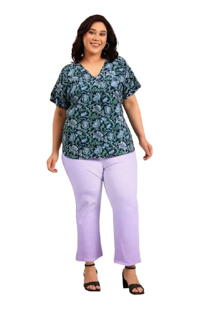 Image of Fashion Plus PlointTrandy Textured Trousers for Women | Women Loose Fit Trousers | Women's High-Waisted Pant | Women Trousers Pants | Korean