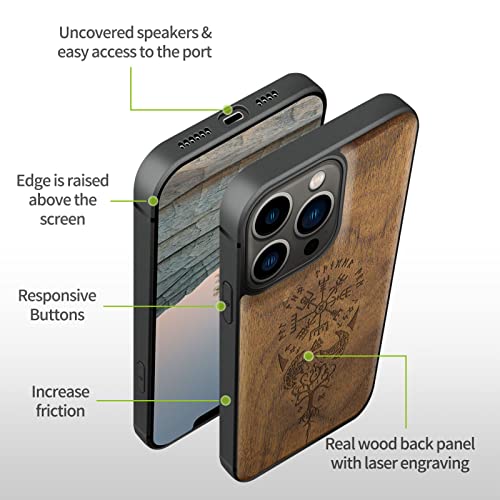Coque bois iPhone 13 Pro Max aimantée anti-chute protection objectif - 3