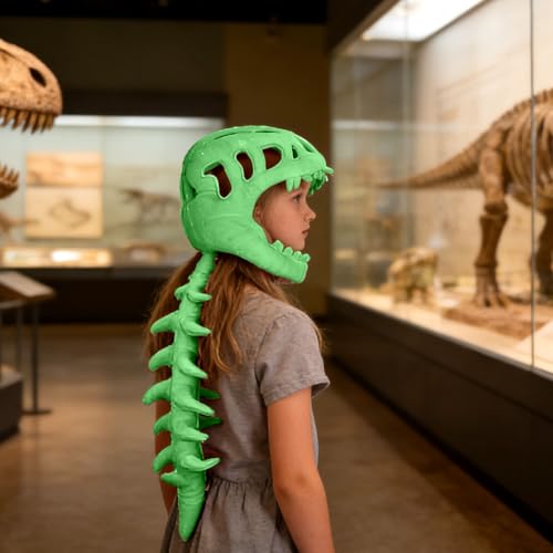Mikovivi Costume de Dinosaure Squelette pour Enfants, Réaliste Tenue en Peluche 3D Spinosaurus avec Extension Colonne Vertébrale pour Halloween et Accessoires Cosplay Fêtes à Thème (Vert) – vue 6