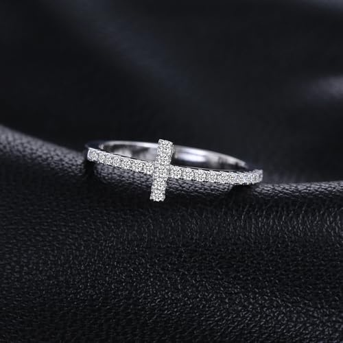 Image of JewelryPalace 14k White Yellow Rose Gold Plated 925 Sterling Silver Rings for Women, Cubic Zirconia Promise Rings for Her, Stackable Wedding Bands Rings for Women Infinity Forever Love Knot Ring