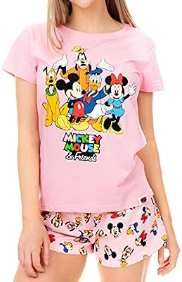 Disney Womens Mickey Mouse Minnie Mouse and Friends Pajamas Pink X-Large