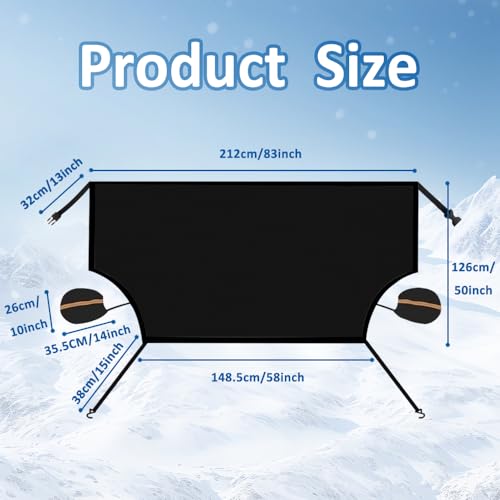 Image of Windshield Cover for Ice and Snow, Car Windshield Snow Cover, Waterproof Sun Protection Windshield Snow Ice Covers, Car Front Glass Snow Shield Universal for Most Cars, SUV