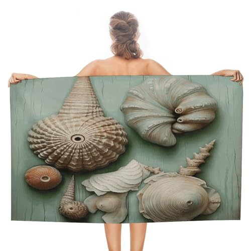 Toalla de playa con temática náutica oceánica, prelavada, de 31 x 51 pulgadas, de algodón, resistente a la arena, ideal para gimnasios, spas, s, cruceros, campestres, animales marinos, s, pulpos, cang