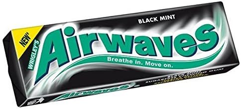 Wrigley's Airwaves Black Mint Flavour Sugarfree Chewing Gum 30 x 15g (Bulk Buy) by Airwaves