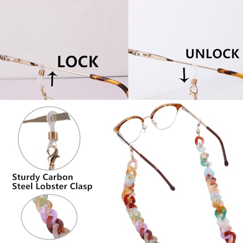 Image of Acrylic Glasses Chain for Women Men Reading Eyeglass Strap Sunglasses Holder Mask Lanyard Chain for Adults