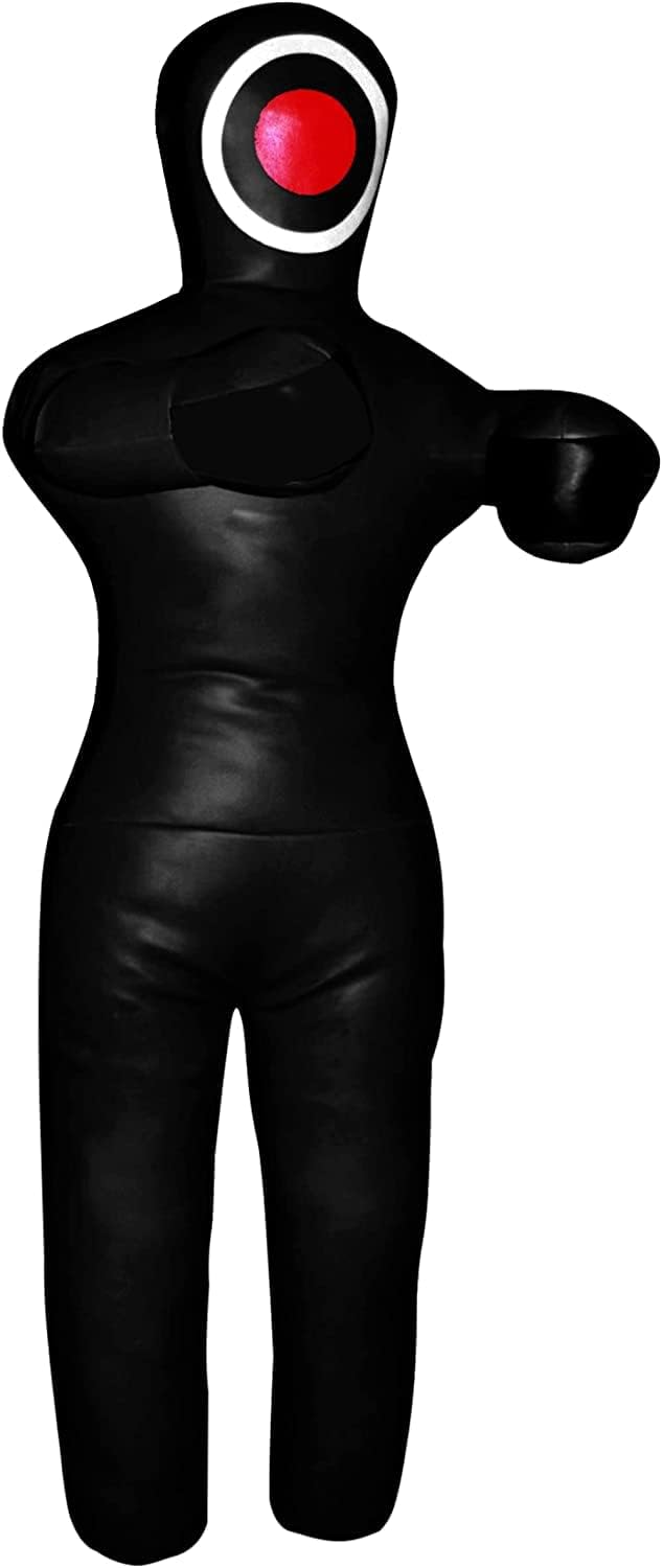 ROX Fit Grappling Dummy MMA Realistic Judo Punching Bag Grappling Dummy - Straight Style Full Black Unfilled (6 ft)