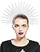 Fantherin Mary Halo Crown Headband Spiked Halo Crown Sunburst Greek Goddess Headpiece for Cosplay Halloween Costume Party (Silver)