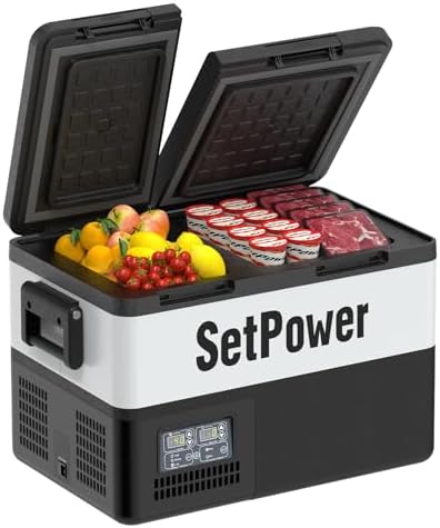 Setpower PT35 Car Refrigerator with AC Adapter,35L Dual Zone Port...