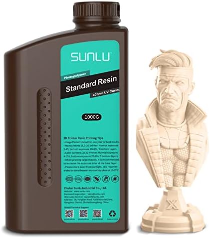 SUNLU 3D Printer Resin 1KG, 405nm UV Curing Standard Photopolymer Rapid Resin for LCD/DLP/SLA 3D Printing, High Precision, Low Shrinkage,Claer Red 1000g