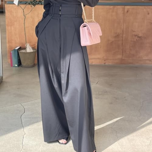 Women's High Waisted Wide Leg Pants Loose Fit Long Trousers Zipper Fly Business Pants Pockets Palazzo Suit Pants2
