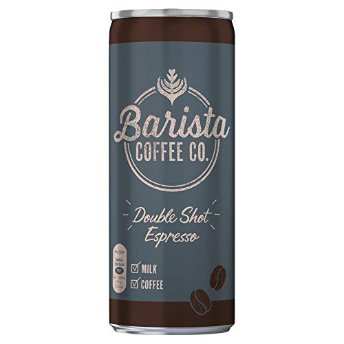 Barista Coffee Co. Double Shot Espresso Iced Coffee Drink Tin Can 250ml (Pack of 12)