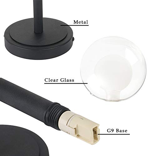 Phansthy 2 Lights Industrial Wall Sconce Double Sconce Light For Kitchen Bathroom Bedroom Living Room With Double Globe Glass Shade (Matte Black) #TOP3