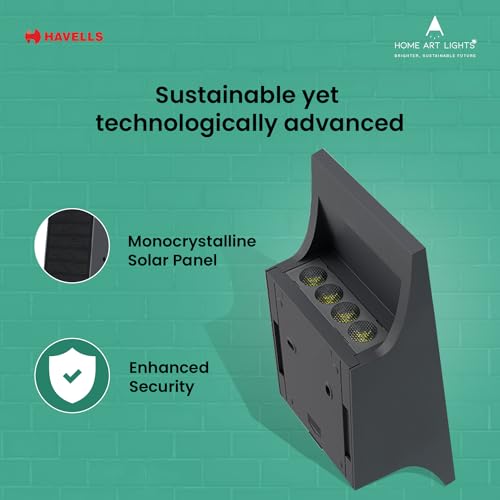 Image of Havells Solar Wall Washer (LED Radiant Rays 1.5W IP54 Solar WALLWSR)