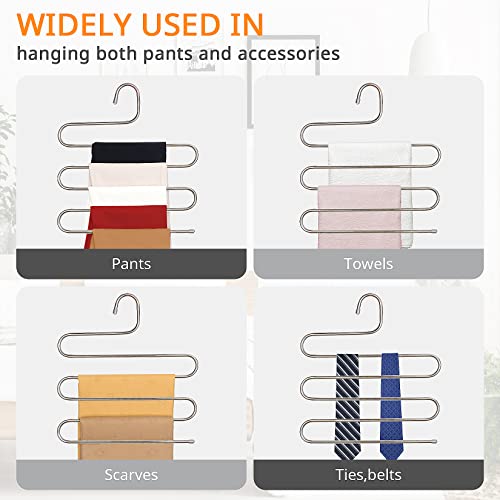 image for DOIOWN S-Type Stainless Steel Clothes Pants Hangers Closet Storage Org