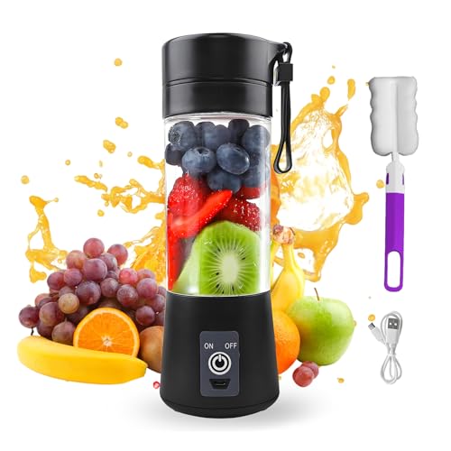 MeYuxg Batidora Portatil Batidos für Batidos y Smoothies, 400 ml Mini Batidora de Vaso con 6 Cuchillas de Acero Inoxidable, Pequeña Fresh Juice Batidoras Portatil Recargable, para Cocinas de Viaje
