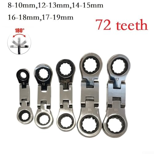 Llaves combinadas de trinquete flexible con diseño de doble extremo de 12 puntos 6