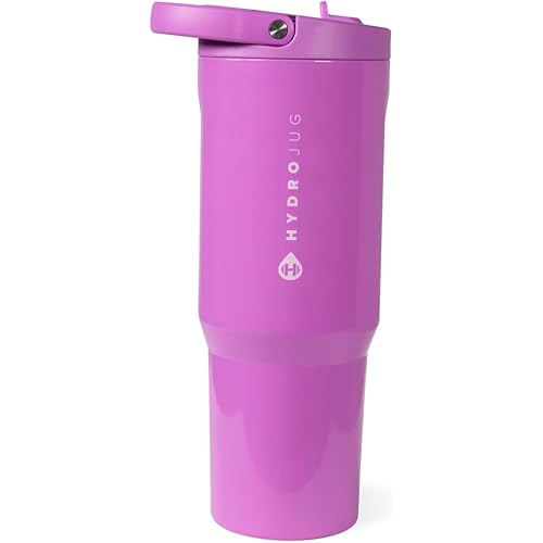HydroJug Sport - Stainless Steel Tumbler with Straw, Vacuum Insulated, 40oz Leakproof Water Bottle, Ergonomic Design, Reusable, Dishwasher Safe, Rubber Base, Durable for Gym or Outdoors, Pulse