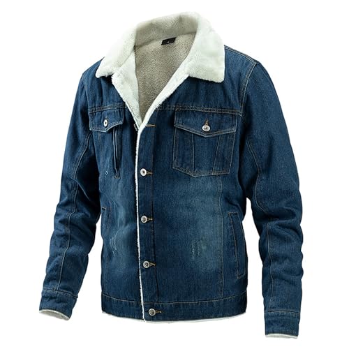 Veste en denim doublure laine homme contre le froid | Manteau en coton