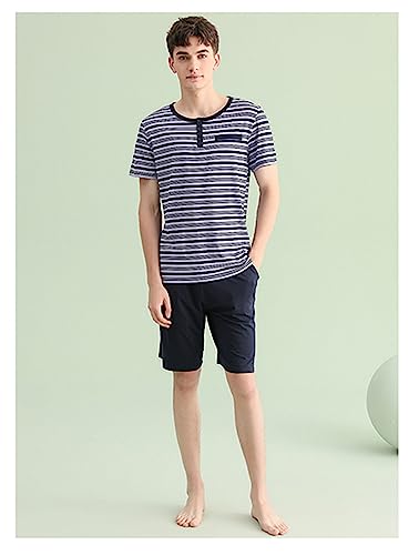 Pyjamas décontractés amples pour homme grand confort à rayures
