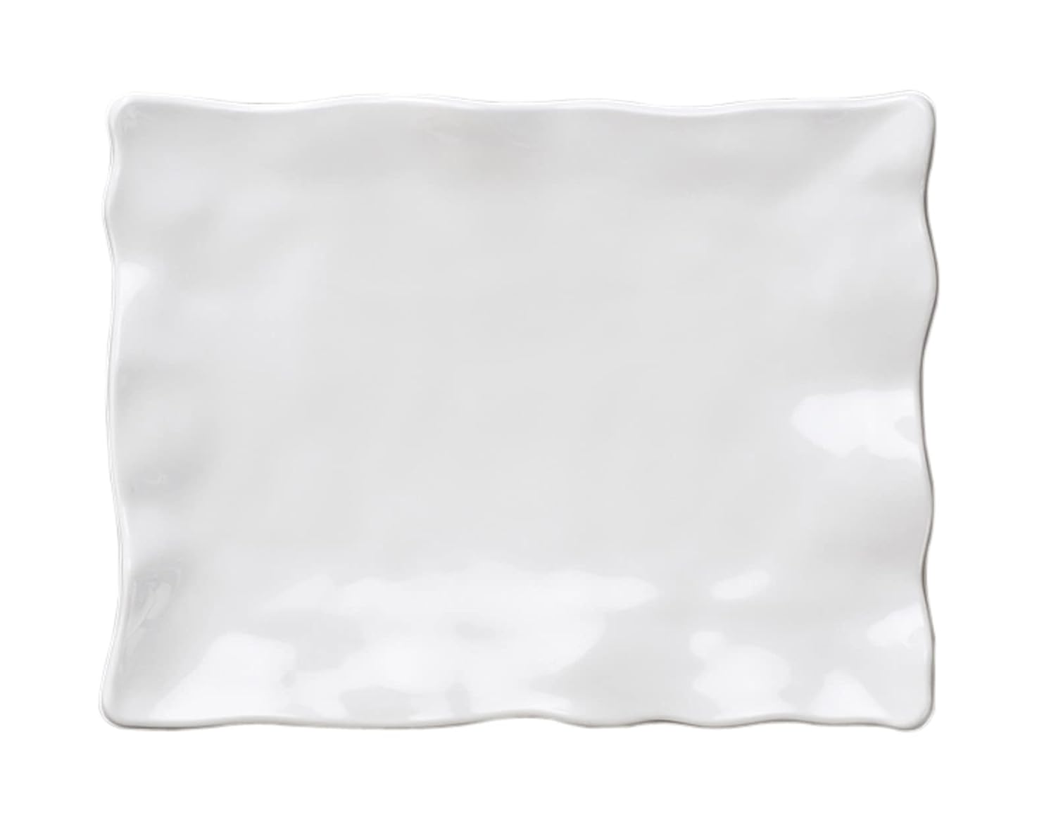 福井クラフト メラミン 44cm 波渕 長角 盛皿 ホワイト 51353770