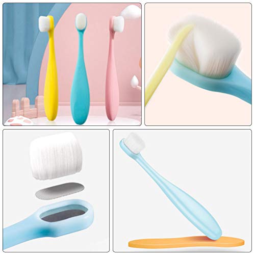 ARTIBETTER 3 Pcs BebÃª Escova de Dentes Macia Escova de Dentes de Silicone para BebÃªs Profundamente