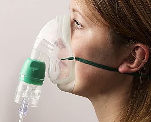 Masque en aérosol pour adulte avec nébuliseur et tuyau de sécurité O₂ de 2 m