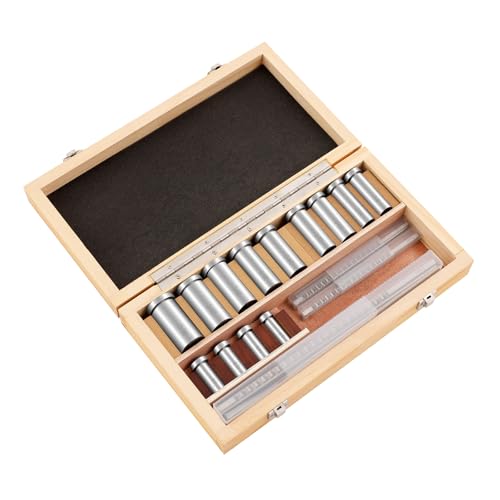 Keyway Broach Kit, 22PCS Keyway Broach Set, High-Speed Steel Metric Size Metal Processing Tool w/4 Pcs Broach & 13 Collared Bushing & 5 Gaskets for Iron Nylon & Stainless Steel