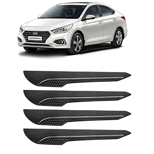 Image of AOSIS-Car Bumper Protector /Bumper Guard for Hyundai Verna with Single Chrome Stripe (4-Pcs)