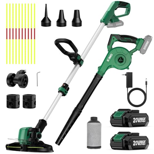 KIMO 12 Inch Weed Wacker and 4-in-1 Cordless Leaf