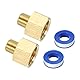 PATIKIL 2 Set Messingrohrverschraubung Sechskantmuffe mit Dichtungsband, 1/2 NPT-Männchen auf 1/4 NPT-Weibchen Reduzieradapter Rohrverlängerung für Wannenauslaufdusche, Golden
