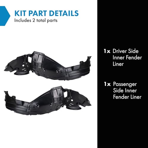 Image of TRQ Inner Fender Liner Set Compatible with 2008-2011 Lexus GS350 GS450h GS460 LX1248106 LX1249106