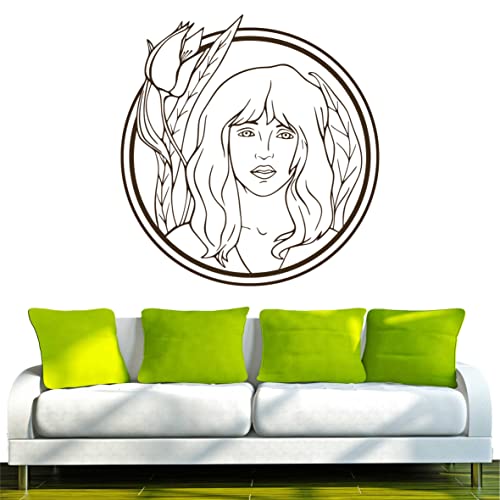 Image of INDIGOS 4051095428947 Wall Sticker Home Graphic Decal Gift Decor Kids Room Novelty Wall Sticker D115 Erstauntes Young Girl, Vinyl, Brown, 96 x 36 x 1 "