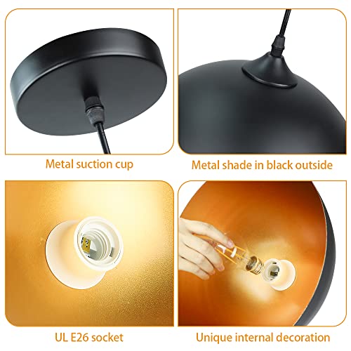 Dllt Industrial Pendant Light Fixture, Farmhouse Decor Adjustable Metal Hanging Lamp, Vintage Pendant Lighting For Kitchen Restaurant Dining Room Cafe Sink, E26 Base, Black(2 Packs) #TOP3