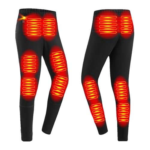 TOVCHEI USB Heated Underwear Pants, Outdoor Skiing Riding Men Women Smart Heated Thermal Underwear 12 Zones Heating Bottoms,Men black,M