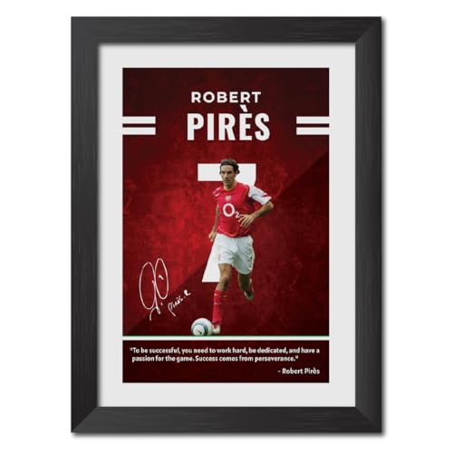 Image of TenorArts Robert Pires Quotes Poster Arsenal Laminated Photo Print Frame Painting with Matt Finish Black Texture (12 inches x 9inches)