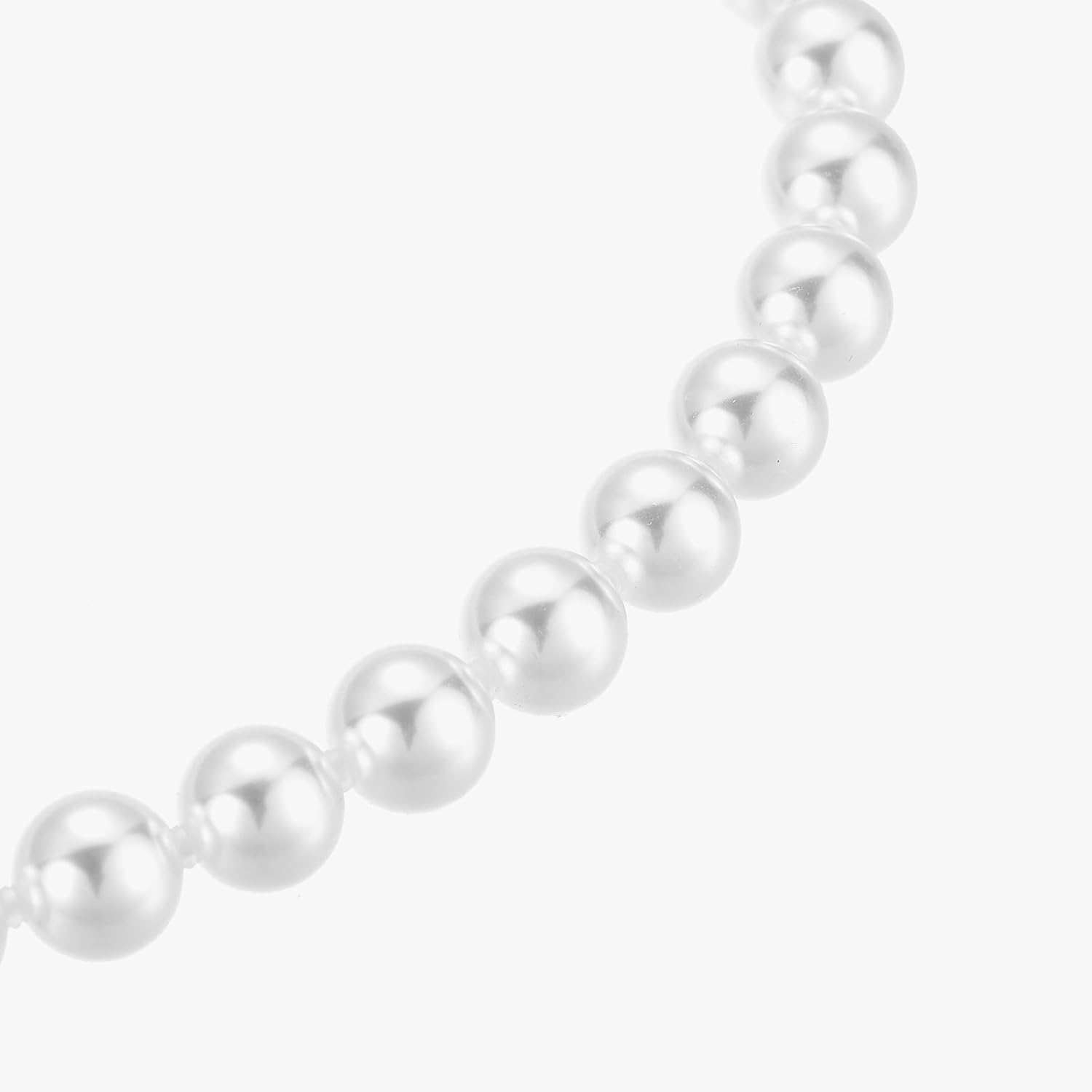 White Shell Pearl Necklace with Alloy Accent, 12mm Beads, Elegant Classic Design for Women - Image 5