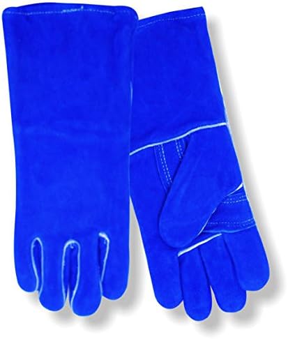 Red Steer 6850 Premium-Grade Cowhide Leather Welder, Blue, Large [PRICE is per PAIR]