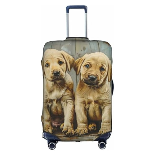 Housse de protection pour bagage chien Travel Puppies blanche taille L pour valise de grande taille